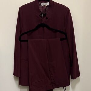 Tahari Deep Burgundy Blazer and Pants Set